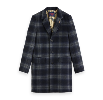 Scotch & Soda Wintercoat Wol blend Ruit Navy (151987 - 0217)