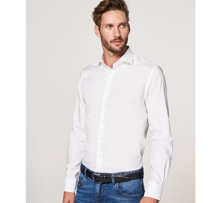 Strijkvrij Overhemd Slim Fit Wit (PP0H0A001)N