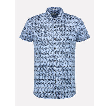 Dstrezzed Korte Mouw Overhemd Print Lichtblauw (311202 - 625)