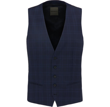 Benvenuto Gilet Umberto Navy Ruit (61663-20895-1254)
