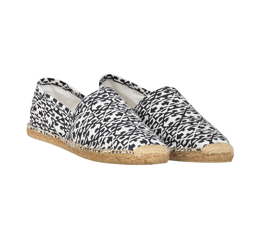 Espadrilles Grafische Print Navy/Wit (651010 - 104)