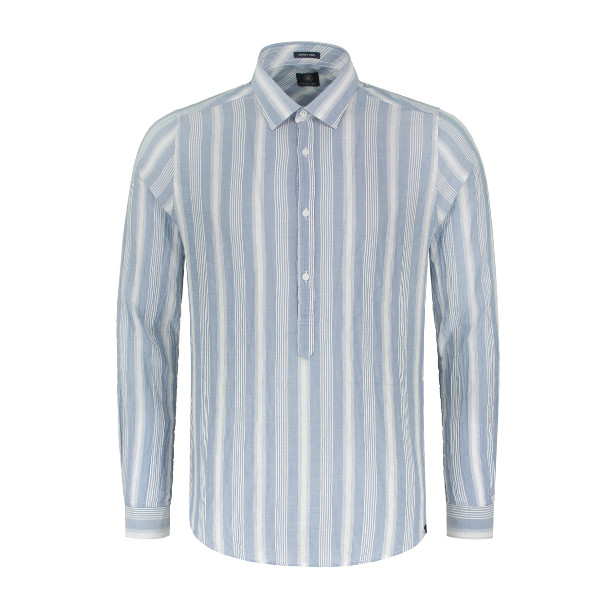 Dstrezzed Overhemd Crinkle Stripe Horizon Blauw  