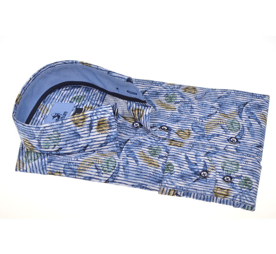 Overhemd Modern Fit Print Blauw (215165 - 53)