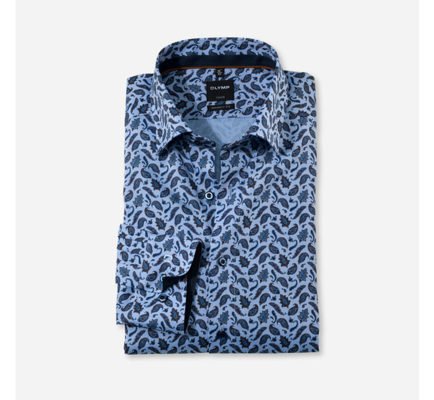 Overhemd Luxor Modern Fit Print Blauw (1360 64 27)