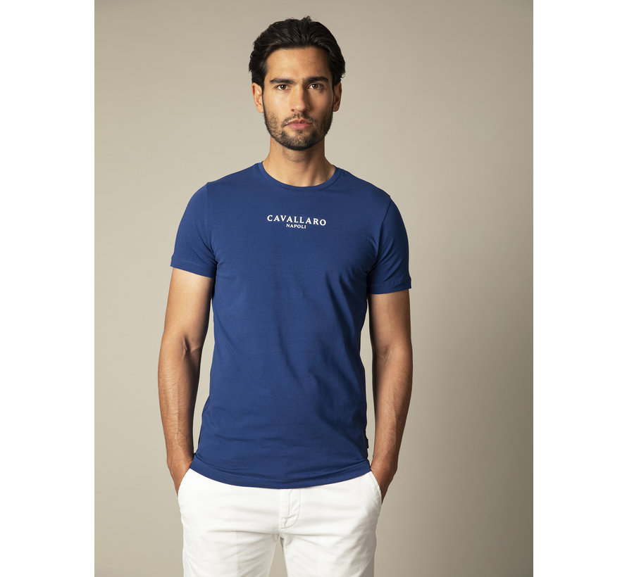 T-shirt Albaretto Logo Regular Fit Marine Blauw (117211000-660000)