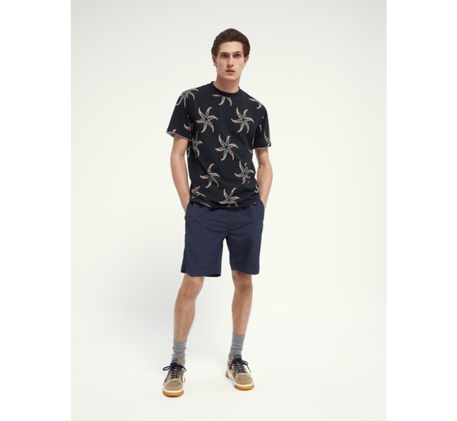 T-shirt Ronde Hals Print Navy Blauw (160850 - 0221)