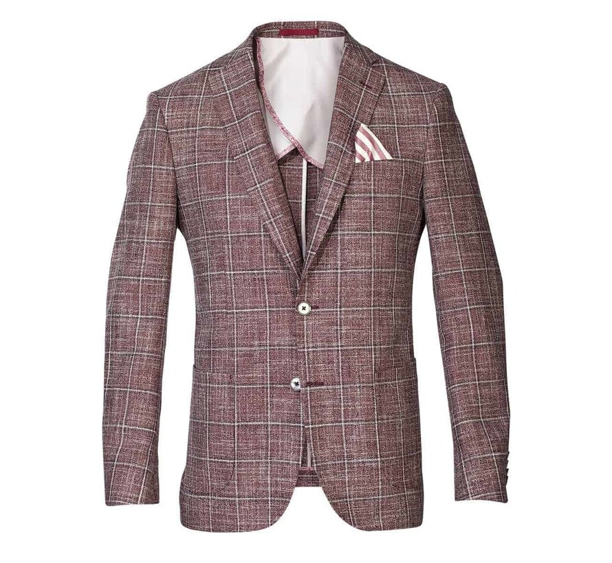 Colbert Tailored Fit Rood Ruit (115014 - 58)