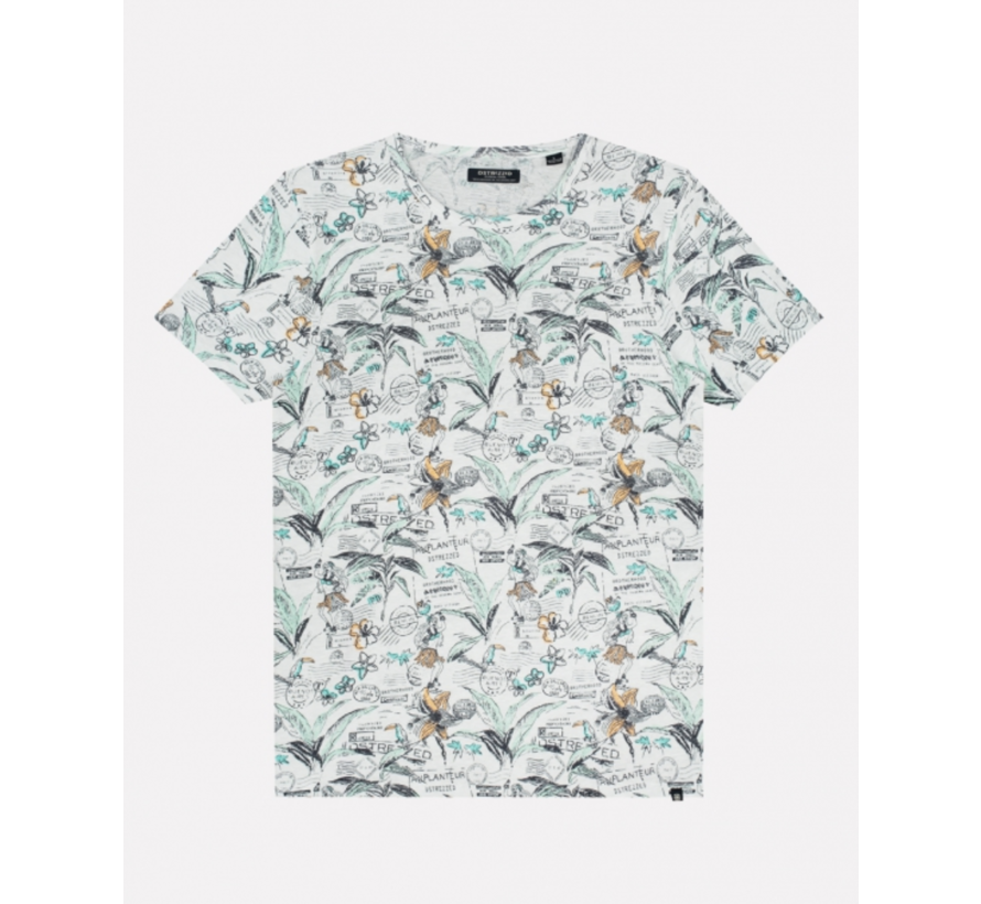 T-shirt Ronde Hals Print Wit (202640 - 100)