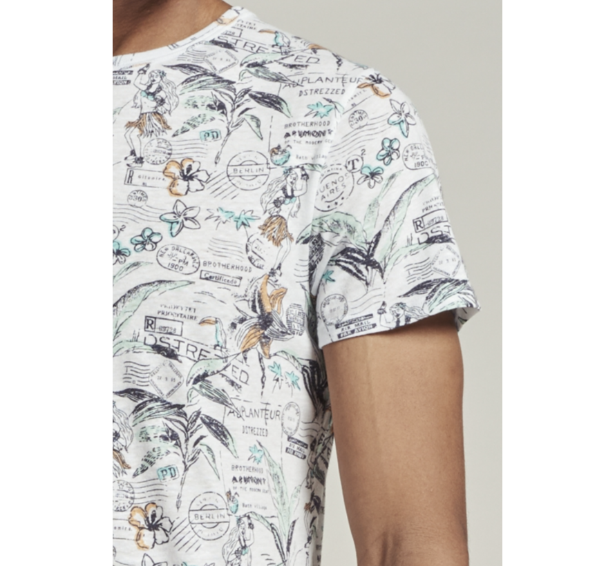 T-shirt Ronde Hals Print Wit (202640 - 100)
