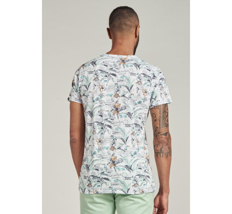 T-shirt Ronde Hals Print Wit (202640 - 100)