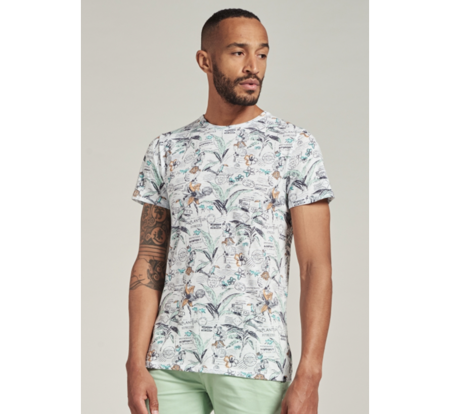 T-shirt Ronde Hals Print Wit (202640 - 100)