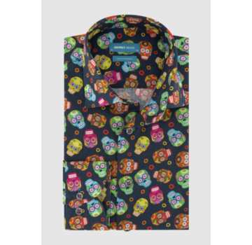 District Indigo Overhemd Print Multicolor (7.11.045.740 - 310)
