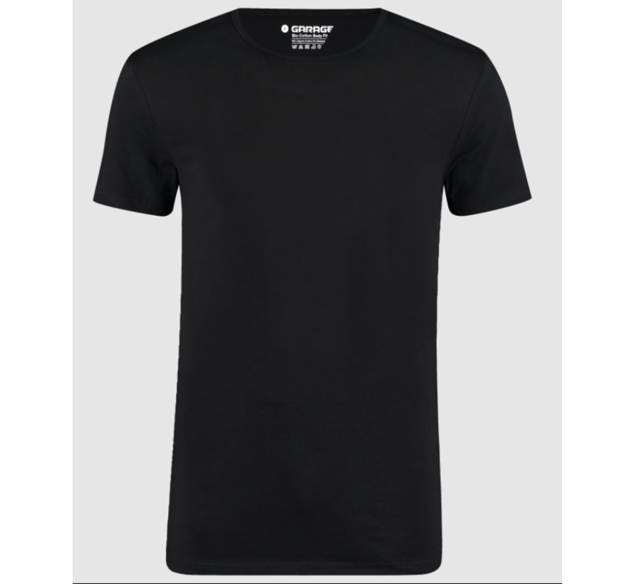 Basic T-shirts 2-pack Bio Cotton Bodyfit Zwart (0221 - 200)