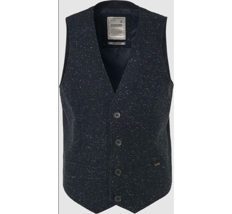Gilet Print Navy Blauw (92640804 - 078)