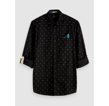 Scotch & Soda Overhemd Regular Fit Print Zwart (152183 - 0221)