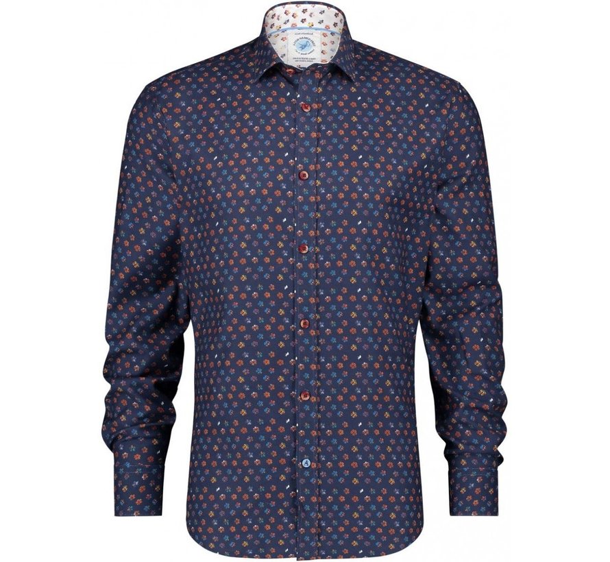 Overhemd Flower Power Blauw (22.01.003)