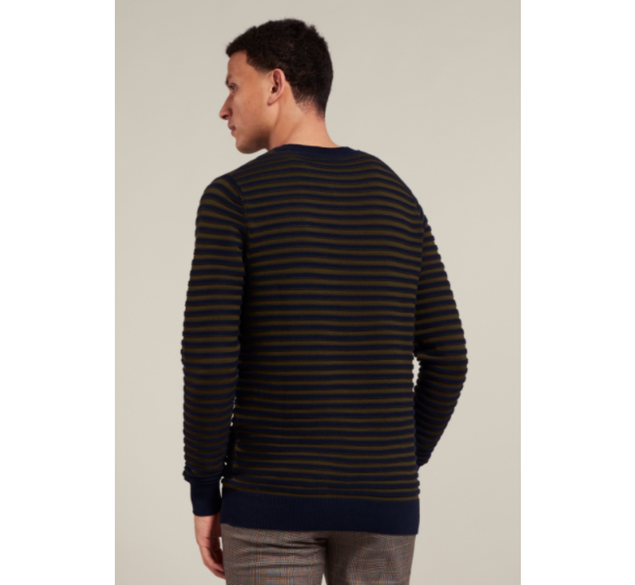 Pullover Streep Army Groen (405420 - 524)