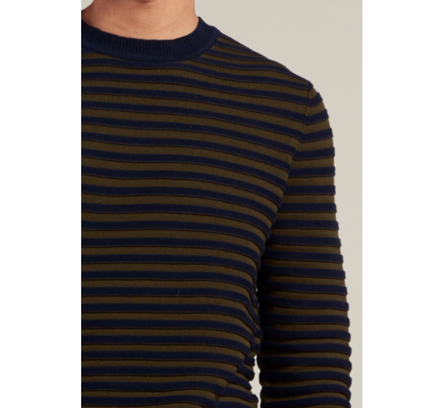 Pullover Streep Army Groen (405420 - 524)