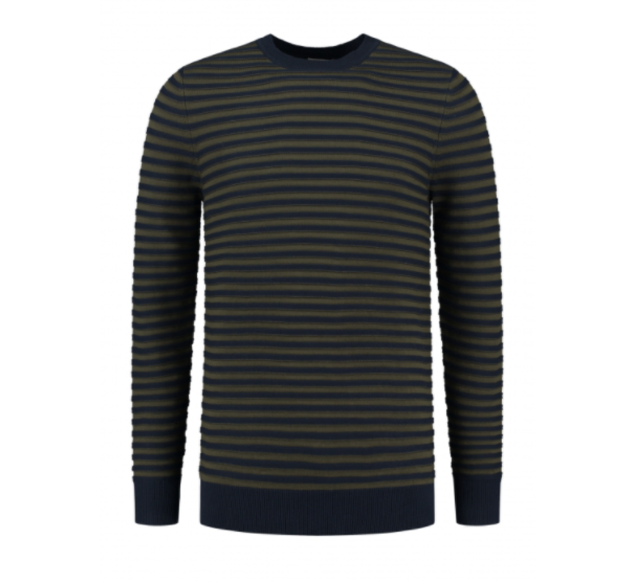 Pullover Streep Army Groen (405420 - 524)