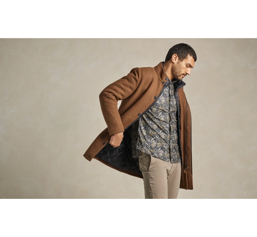 Winterjas Long Fit Double Front Closure Twill With Wool Camel (12630926 - 140)