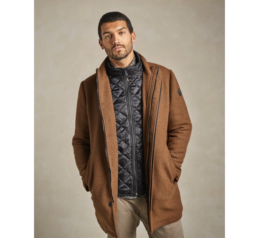 Winterjas Long Fit Double Front Closure Twill With Wool Camel (12630926 - 140)