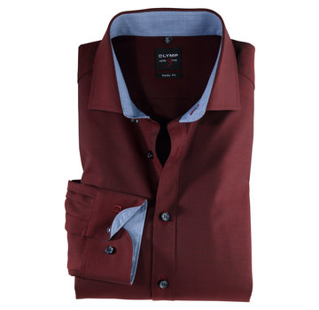 Olymp Overhemd Level 5 Body Fit Bordeaux Rood (0531 64 39N)