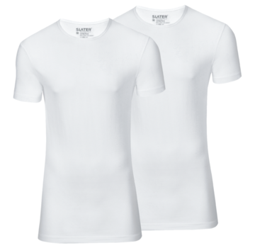 Slater T-shirts 2Pack Extra Long Fit Ronde Hals Wit (6800 - Wit)