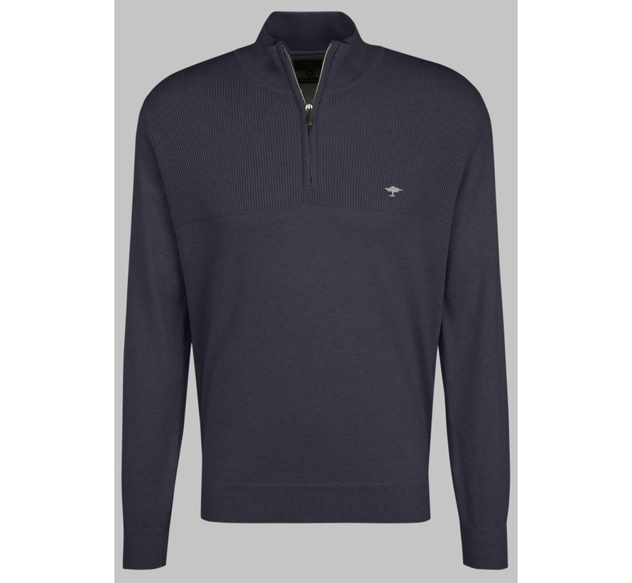 Half-Zip Trui Structure Mix navy (1221  222  - 690)