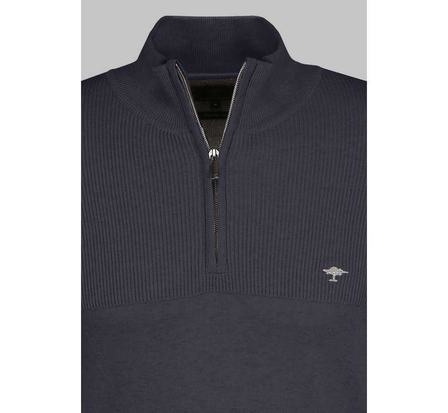 Half-Zip Trui Structure Mix navy (1221  222  - 690)