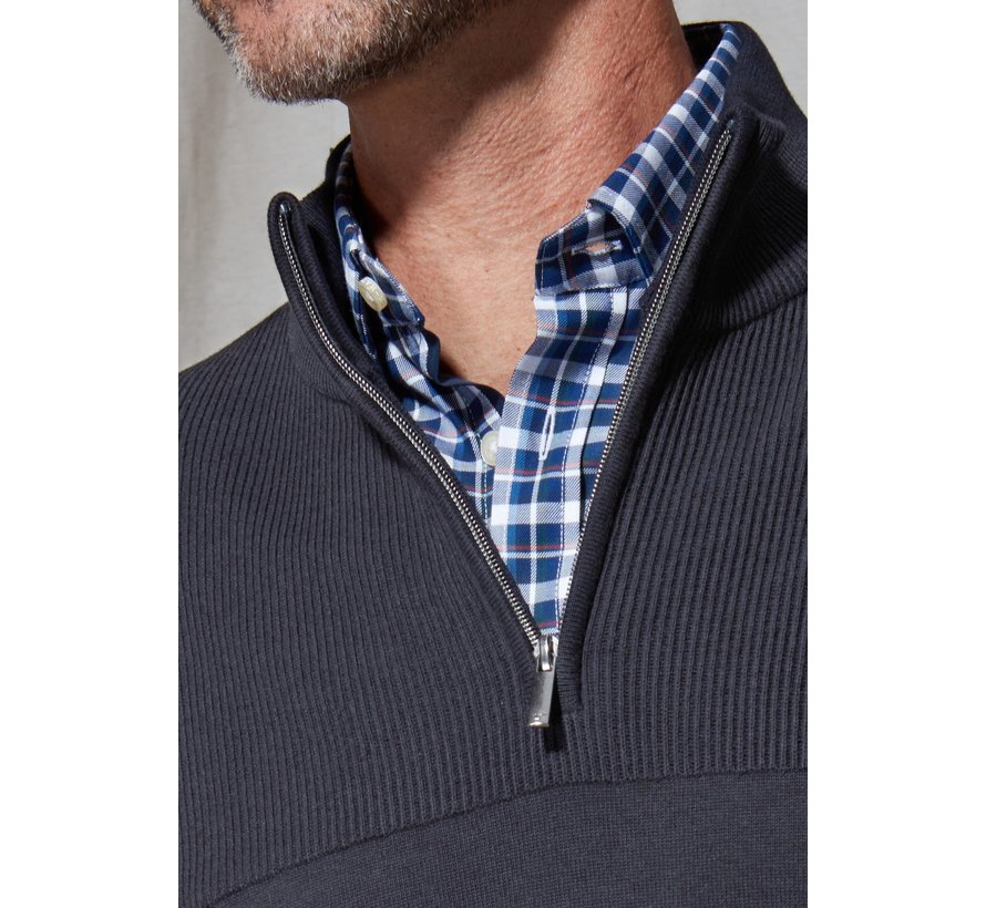 Half-Zip Trui Structure Mix navy (1221  222  - 690)