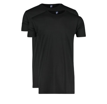 Alan Red T-shirt Derby Zwart 2Pack Ronde Hals Extra lang + 5cm (5672)