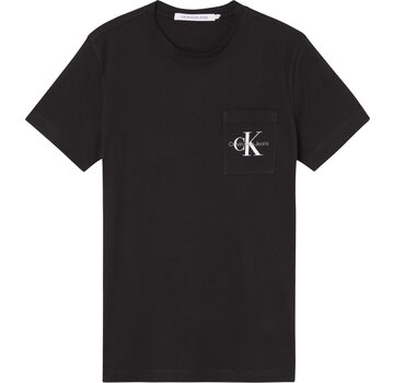 Calvin Klein T-shirt Monogram Pocket Slim Fit Zwart (J30J320936 - BEH)