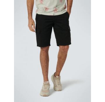 No Excess Short Cargo Garment Dyed + Stone Washed Stretch Black (158190308SN - 020)N