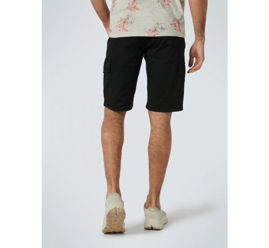 Short Cargo Garment Dyed + Stone Washed Stretch Black (158190308SN - 020)N