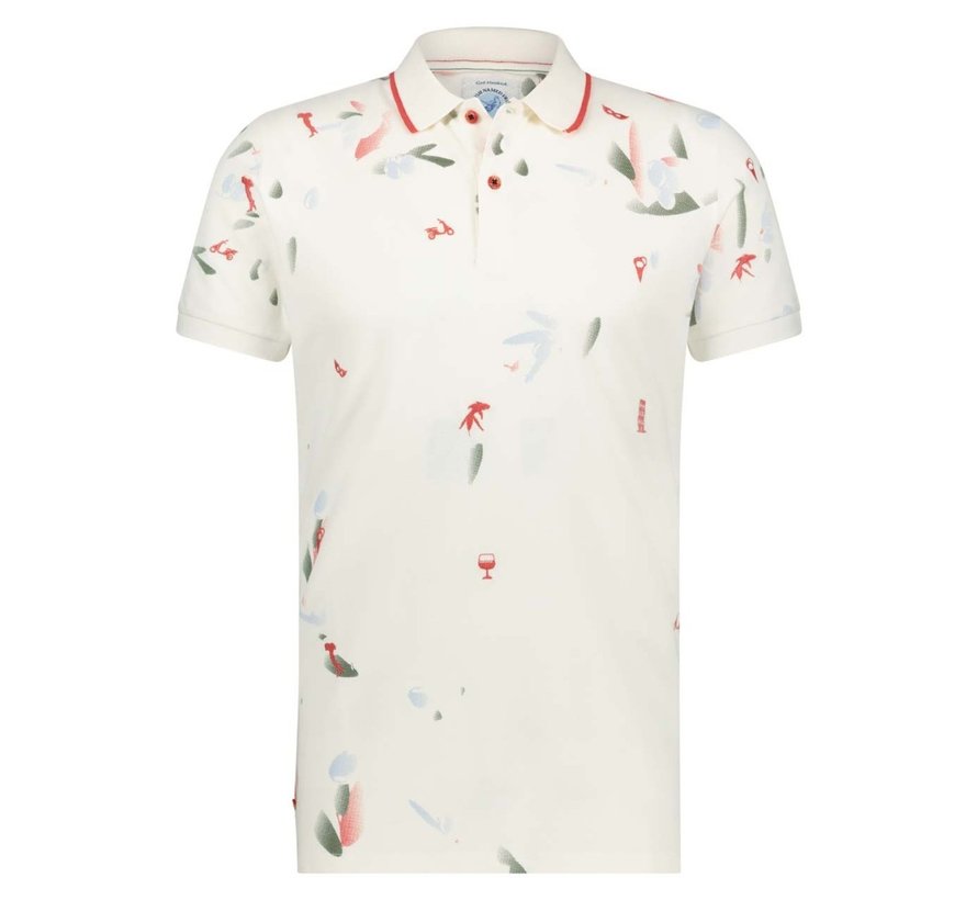 Polo Olive Leaf Embroidery Off White (24.03.322)N