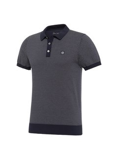 Blue Industry Knitted Polo Streep Navy (KBIS22 - M18 - Navy)