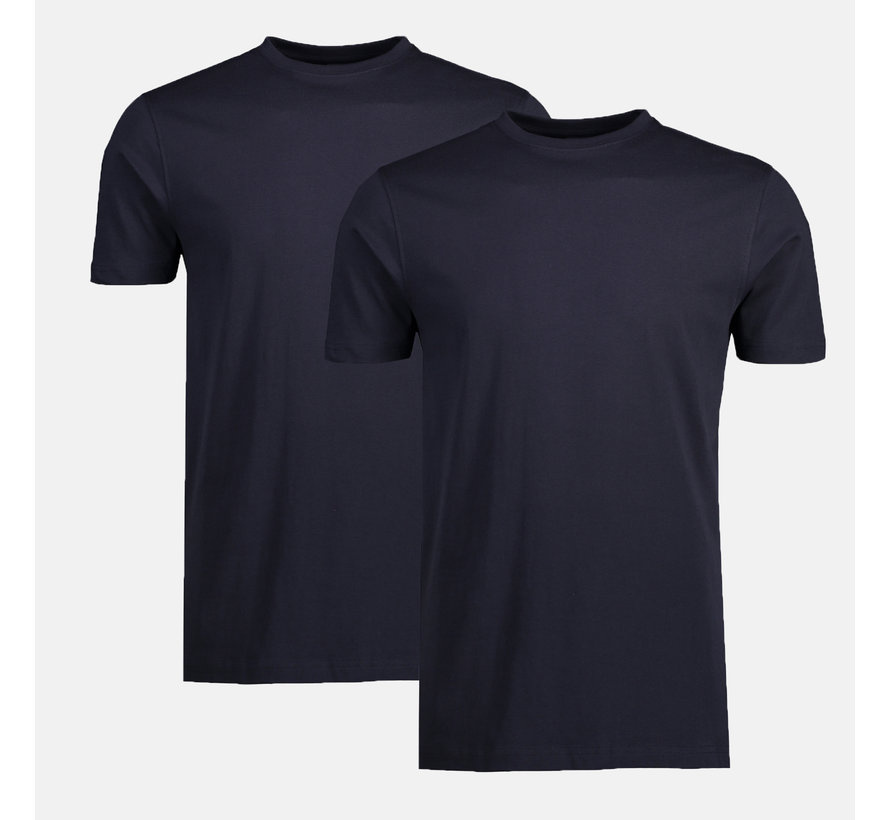 T-shirts Regular Fit Ronde Hals 2Pack Navy (02001014 - 480)