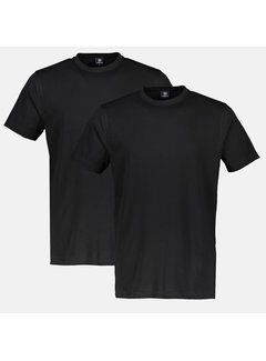 Lerros T-shirts Regular Fit Ronde Hals 2Pack Black (02001014 - 200)