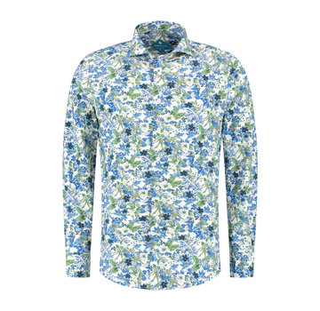 District Indigo Overhemd Performance Print Flower (7.21.025.770 - 307)