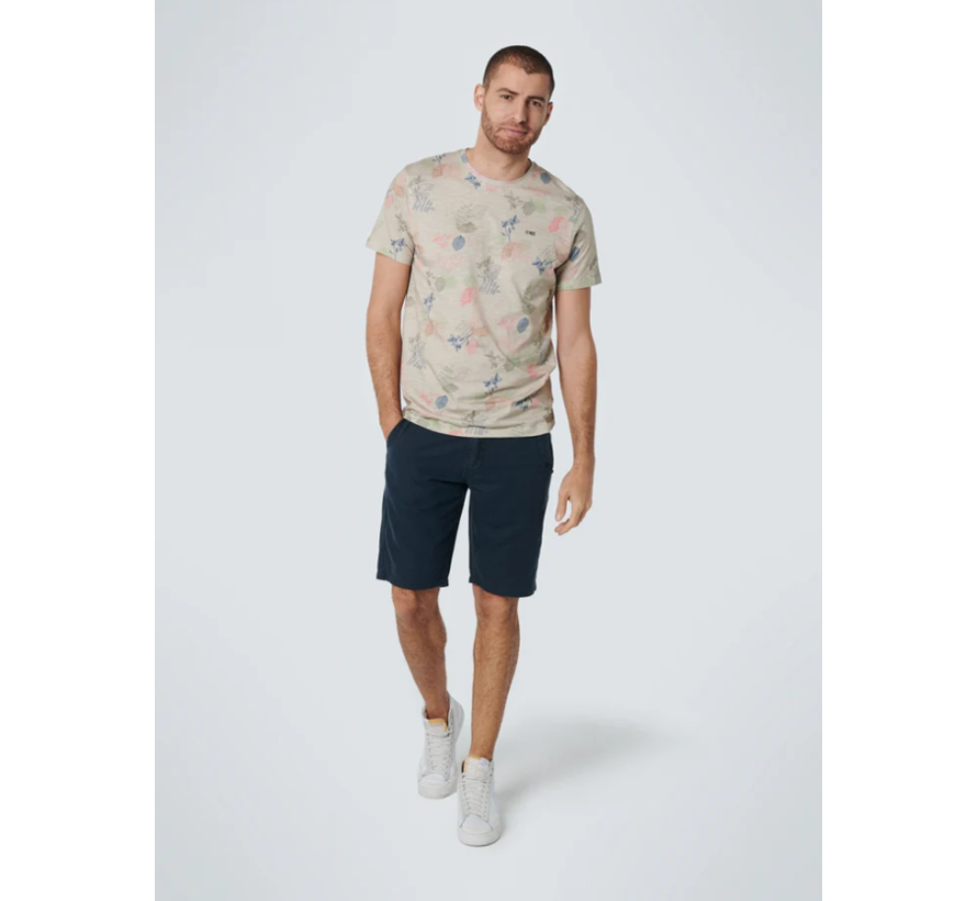 Short With Linen Garment Dyed Airforce (158190307SN - 034)