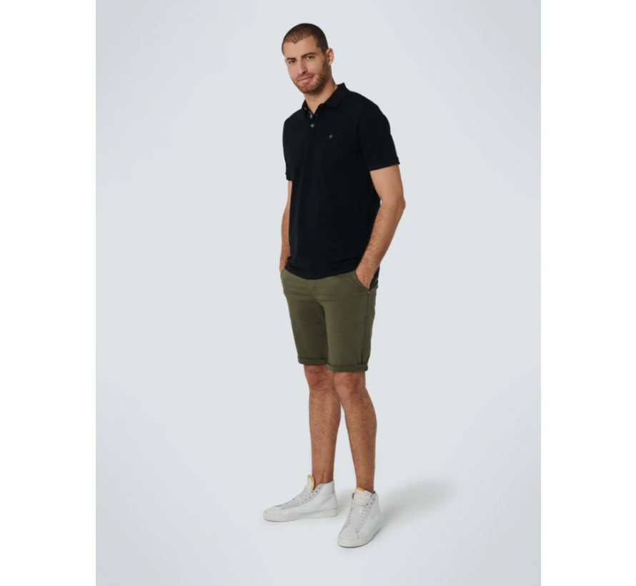Short Chino Garment Dyed Twill Stretch With Belt Basil (158190306 - 195)