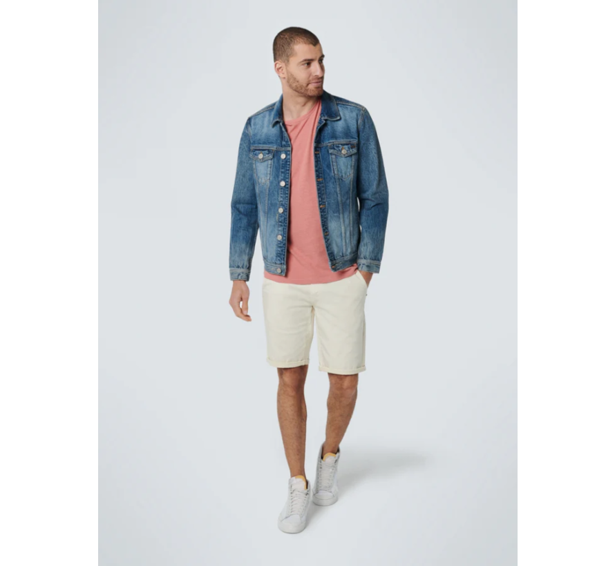 Short Chino Garment Dyed Twill Stretch With Belt Cream (158190306 - 016)