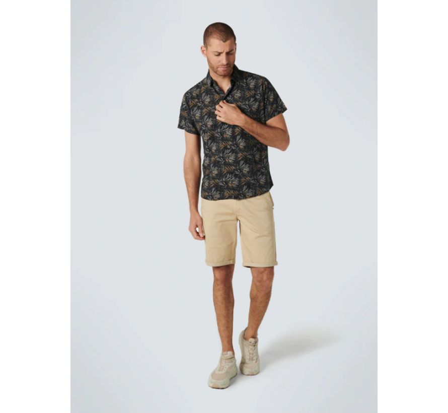 Short Chino Garment Dyed Twill Stretch With Belt Stone (158190306 - 014)