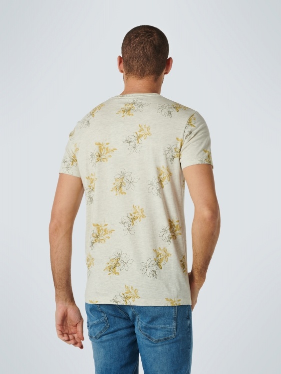 No Excess T-Shirt Crewneck Allover Printed Melange Natural   S No Excess