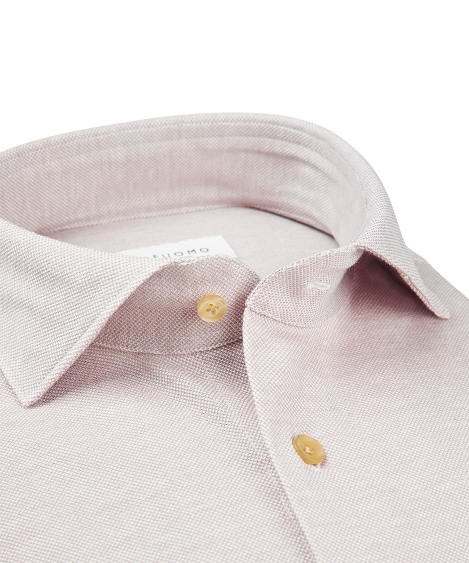Profuomo Overhemd Knitted Shirt Beige Profuomo