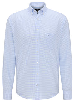 Fynch Hatton Overhemd Oxford Check Light Blue (10005500 - 5520)N