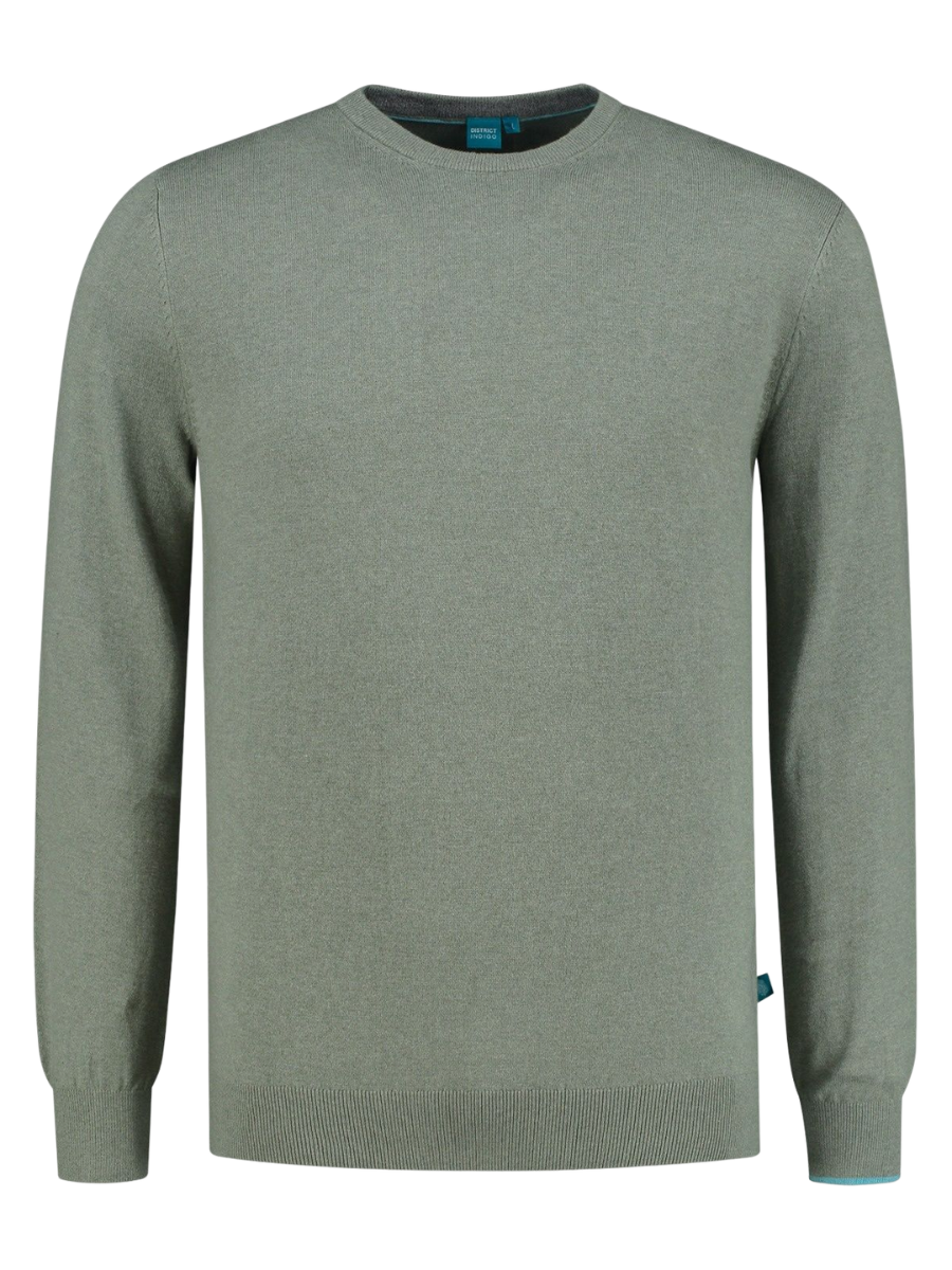 District Indigo Pullover Crewneck Green Melange M District Indigo