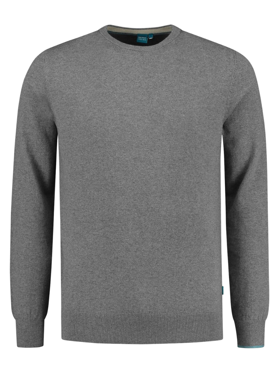 District Indigo Pullover Crewneck Grey Melange L District Indigo