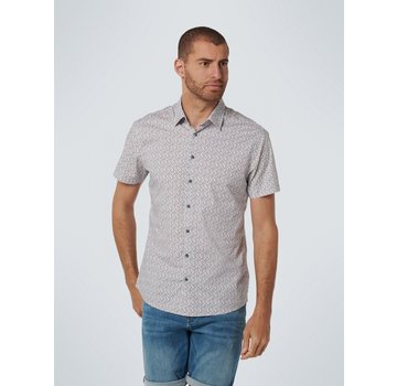 No Excess Korte Mouw Overhemd All Over Printed Stretch Cassis (16460418 - 088)