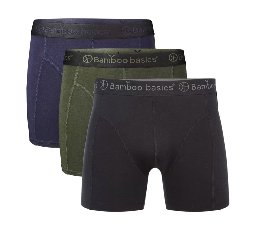 Boxershorts 3pack Bamboo Black/Navy/Army (Rico_017)